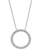 Diamond Circle Pendant Necklace (2 Ct. T.w.) In 14k White Gold, 16 + 2 Extender