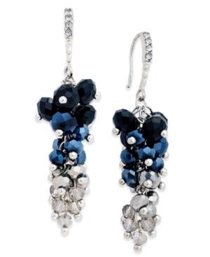 Inc International Concepts Gold-tone Mauve Stone And Crystal Cluster Drop Earrings, Created For Macy's