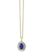 Tanzantie Royale By Effy Tanzanite (1-1/8 Ct. T.w.) And Diamond (1/2 Ct. T.w.) Pendant Necklace In 14k Gold