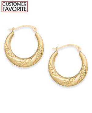 Swirl Hoop Earrings In 10k Gold