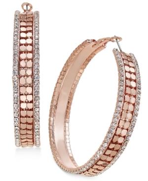 Thalia Sodi Rose Gold-tone Pave Wide Hoop Earrings, Only At Macy's