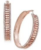 Thalia Sodi Rose Gold-tone Pave Wide Hoop Earrings, Only At Macy's