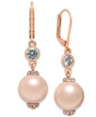 Kate Spade New York Rose Gold-tone Pink Imitation Pearl Drop Earrings