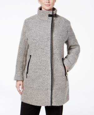 Calvin Klein Plus Size Asymmetrical Funnel-collar Walker Coat