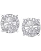 Diamond Illusion-set Cluster Stud Earrings (1/4 Ct. T.w.) In Sterling Silver