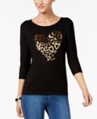 Thalia Sodi Metallic Graphic T-shirt, Only At Macy's
