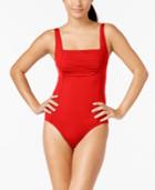 Calvin Klein Shirred Metallic One-piece Swimsuit Women's Swimsuit