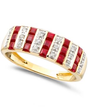 Sapphire (9/10 Ct. T.w.) And Diamond (1/10 Ct. T.w.) Ring In 14k White Gold (also In Ruby And Emerald)