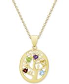 Multi-gemstone Tree Of Life Pendant Necklace (3/4 Ct. T.w.) In 14k Gold-plated Sterling Silver