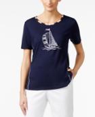 Alfred Dunner Petite Short-sleeve Sailboat T-shirt