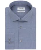 Calvin Klein Steel Slim-fit Non-iron Performance English Blue Overlay Check Dress Shirt