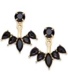 Inc International Concepts Gold-tone Curved Multi-stone Earring Jackets, Created For Macy's