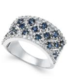 Sapphire (1-3/4 Ct. T.w.) And Diamond (1/3 Ct. T.w.) Band In 14k White Gold