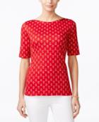 Charter Club Pima Cotton Anchor-print T-shirt, Only At Macy's