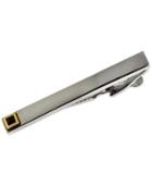 Ike Behar Detailed Tip Silver Tie Bar