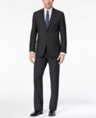 Tommy Hilfiger Men's Slim-fit Stretch Performance Charcoal Birdseye Suit