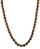 Honora Style Chocolate Cultured Freshwater Pearl Necklace In Sterling Silver (7-8mm)