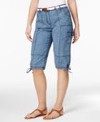 Karen Scott Belted Skimmer Shorts, Only At Macy's