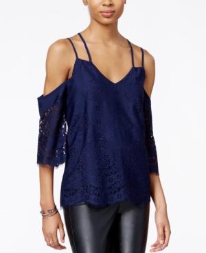 Bar Iii Lace Cold-shoulder Top, Only At Macy's
