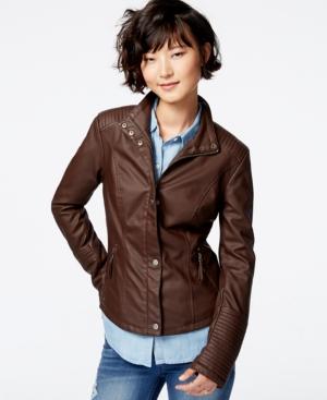 Celebrity Pink Faux-leather Moto Jacket