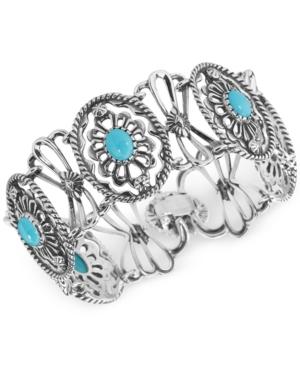 Carolyn Pollack Turquoise Link Bracelet (6-2/3 Ct. T.w.) In Sterling Silver