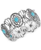 Carolyn Pollack Turquoise Link Bracelet (6-2/3 Ct. T.w.) In Sterling Silver