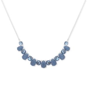 Nine West Silver-tone Stone & Crystal Statement Necklace