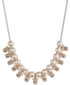 Givenchy Gold-tone Imitation Pearl & Crystal Collar Necklace, 16+ 3 Extender