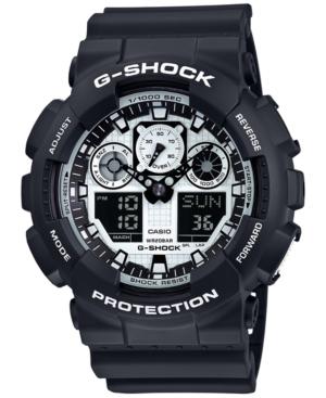 G-shock Men's Analog-digital Black Resin Strap Watch With Bluetooth Waterproof Speaker Gift Set 55x51mm Ga100bw-1abt