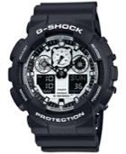 G-shock Men's Analog-digital Black Resin Strap Watch With Bluetooth Waterproof Speaker Gift Set 55x51mm Ga100bw-1abt