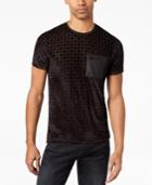 Guess Men's Sheer Geometric Zip Pocket T-shirt