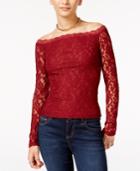 In Awe Of You By Awesomeness Tv Juniors' Off-the-shoulder Lace Top