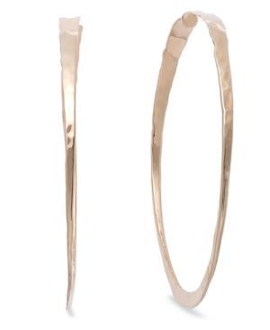 14k Rose Gold Over Sterling Silver Earrings, Hammered Twist Hoop Earrings