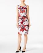 Kasper Floral-print Twill Sheath Dress