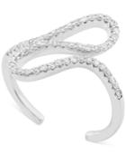 Wrapped Diamond Squiggle Midi Ring (1/5 Ct. T.w.) In 10k White Gold