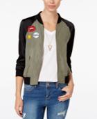 Material Girl Juniors' Patched Bomber Jacket, Only At Macy's
