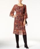 Inc International Concepts Geometric-print Peasant Dress, Only At Macy's