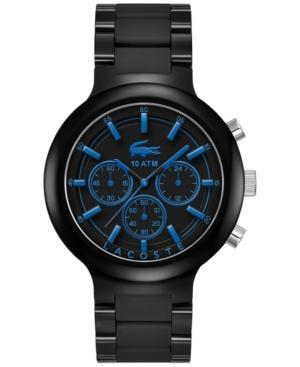 Lacoste Men's Chronograph Borneo Black Resin Composite Material Bracelet Watch 44mm 2010772
