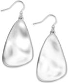 I.n.c. Silver-tone Hammered Metal Drop Earring