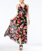 Xoxo Juniors' Floral-print Lace-up-back Maxi Dress