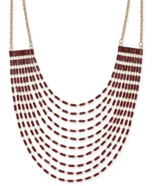 Thalia Sodi Gold-tone Baguette Stone Multi-strand Statement Necklace, 18 + 3 Extender, Created For Macy's