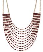 Thalia Sodi Gold-tone Baguette Stone Multi-strand Statement Necklace, 18 + 3 Extender, Created For Macy's
