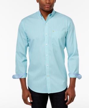 Izod Men's Striped Stretch Upf 15+ Performance Shirt, Only At Macy's