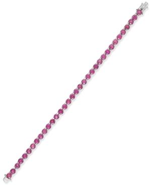 Ruby Tennis Bracelet (20 Ct. T.w.) In Sterling Silver, Created For Macy's