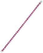Ruby Tennis Bracelet (20 Ct. T.w.) In Sterling Silver, Created For Macy's