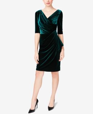 Betsey Johnson Velvet Surplice Wrap Dress