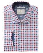Con. Struct Men's Slim-fit Stretch Brown/blue Fox Dress Shirt, Created For Macy's