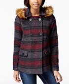 Maison Jules Printed Faux-fur Hooded Coat, Only At Macy's