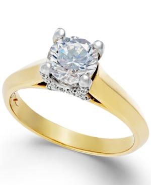 X3 Certified Diamond Solitaire Engagement Ring In Titanium (1-1/4 Ct. T.w.)