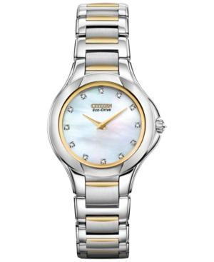 Citizen Women's Fiore Eco-drive Diamond Accent Two-tone Stainless Steel Bracelet Watch 30mm Ex1184-51d